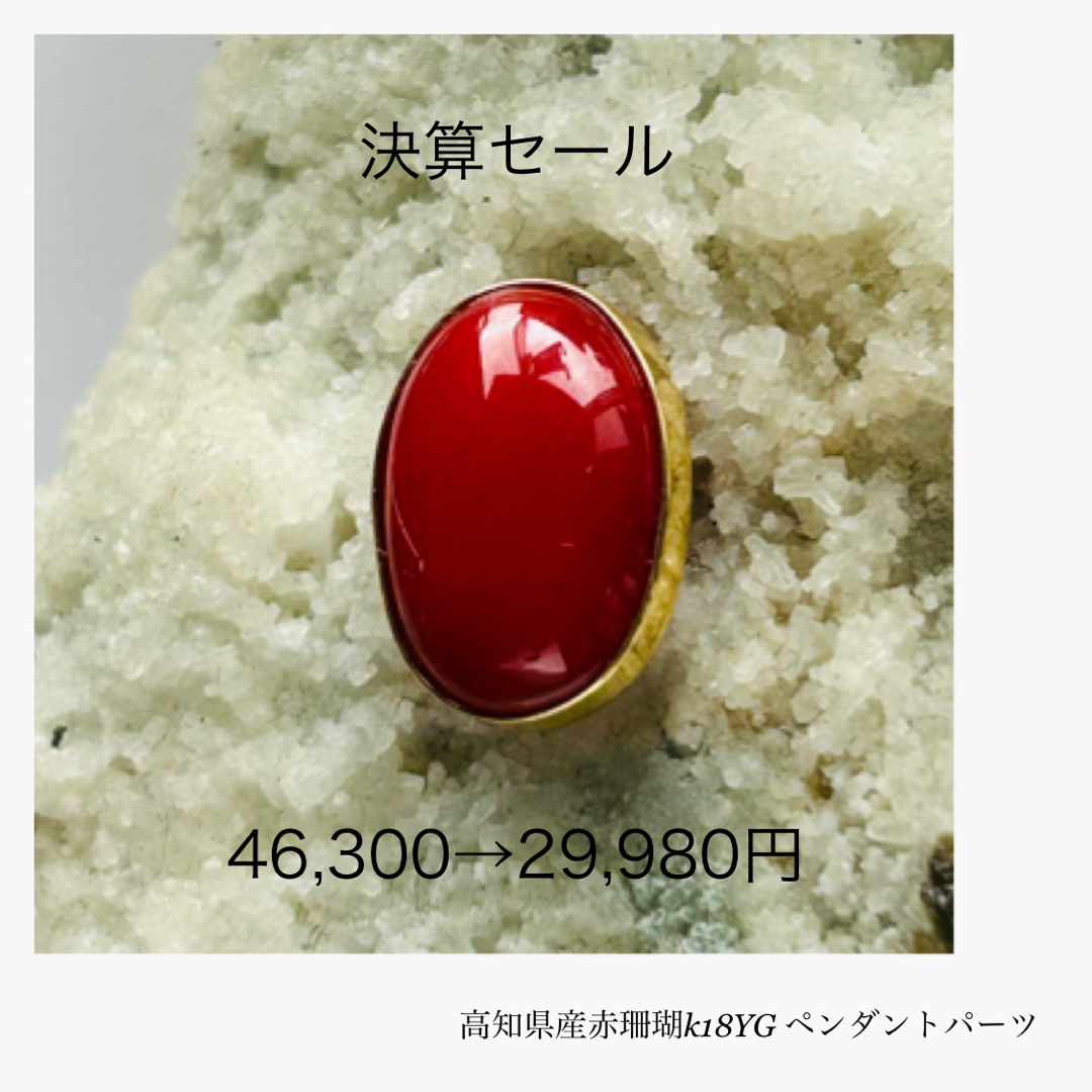 ☆R0306-4)K18YG赤珊瑚ペンダントパーツ4.63ct 宝石の通販 by ☆R0306-4)K18YG赤珊瑚ペンダントパーツ4.63ct 宝石の通販 by