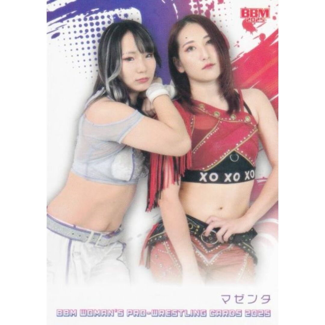 BBM 女子プロレスカード 156 マゼンタ(Maria&川畑梨瑚) (レギュラーカード/ダッグチーム) 2025 エンタメ/ホビーのアニメグッズ(その他)の商品写真