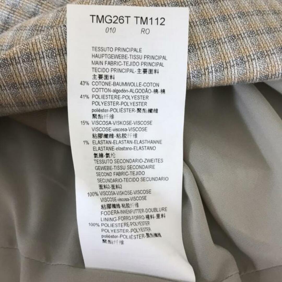 アルマーニジーンズリアルレザーAラインコートティアードグレー