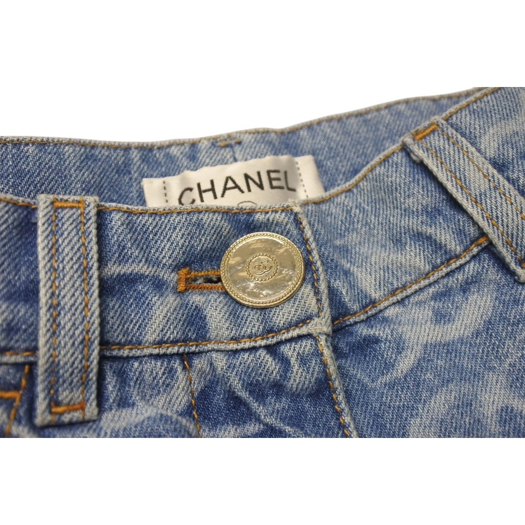 CHANEL - 極美品 CHANEL シャネル ココマーク ワイドデニム CHANEL - 極美品 CHANEL シャネル ココマーク ワイドデニム