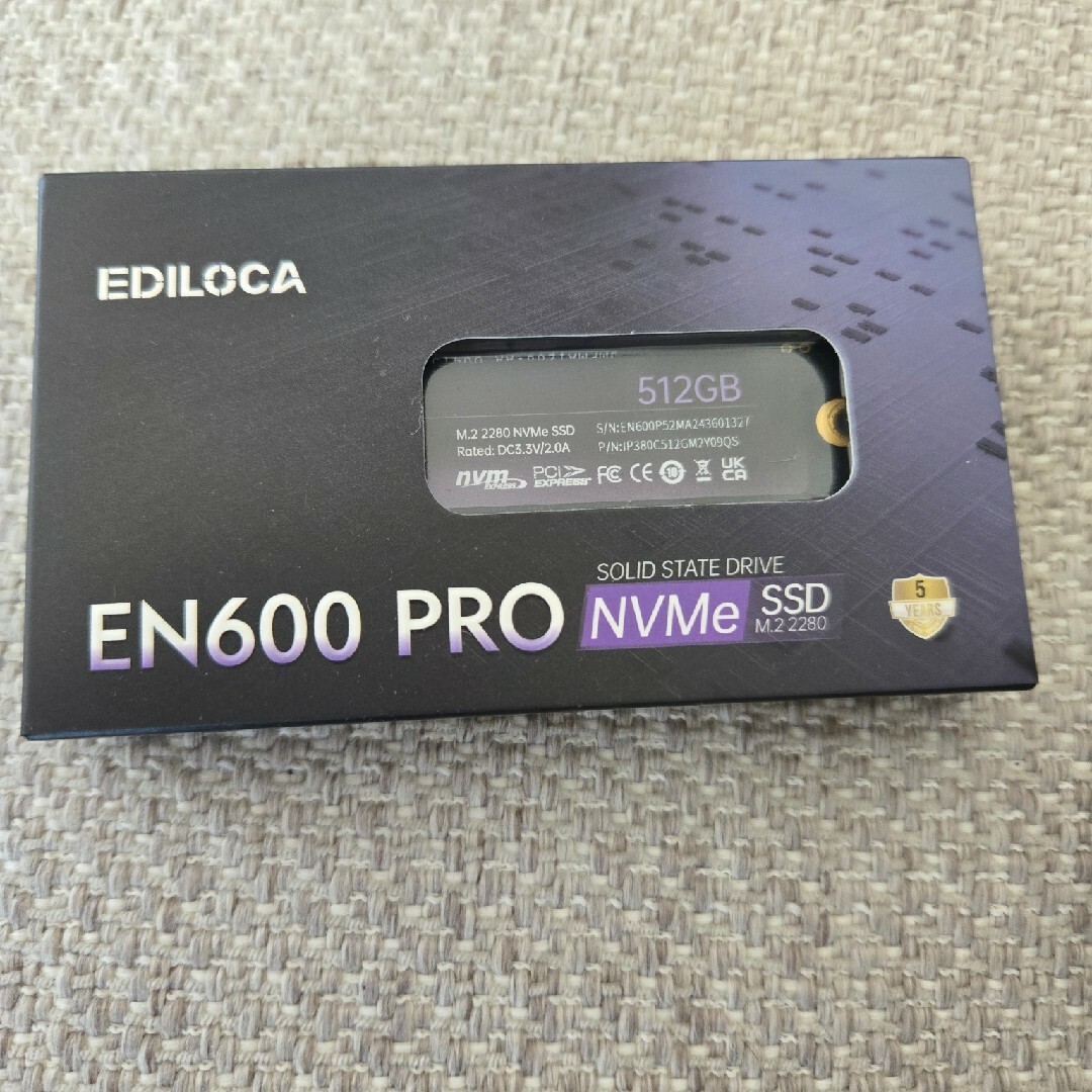 新品 NVMe SSD 512GB M.2 2280 EN600PRO スマホ/家電/カメラのPC/タブレット(PCパーツ)の商品写真