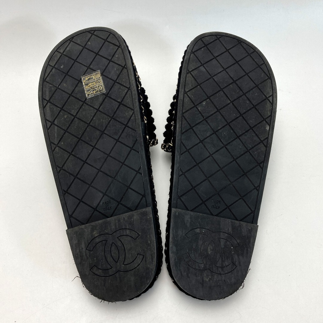 CHANEL - CHANEL シャネル ココマーク チェーン ツイード CHANEL - CHANEL シャネル ココマーク チェーン ツイード