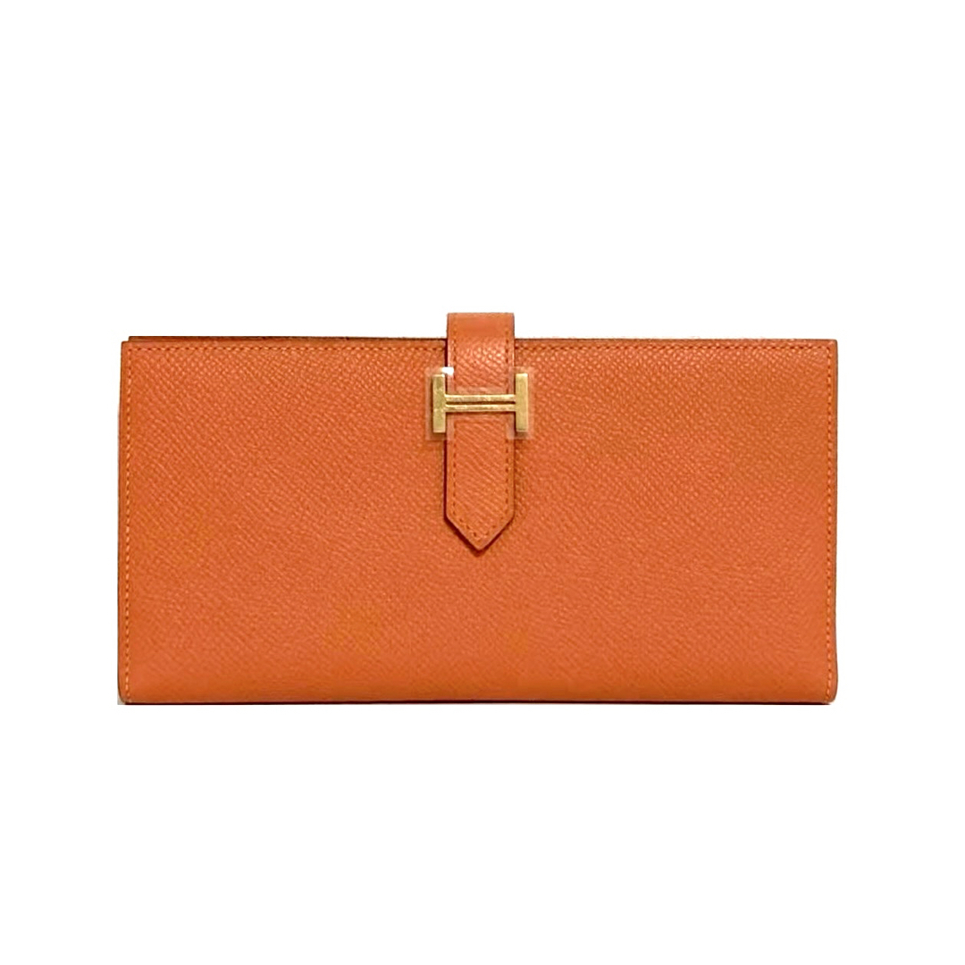HERMES - 未使用☆エルメス ベアン スフレ オレンジ 長財布 HERMES - 未使用☆エルメス ベアン スフレ オレンジ 長財布