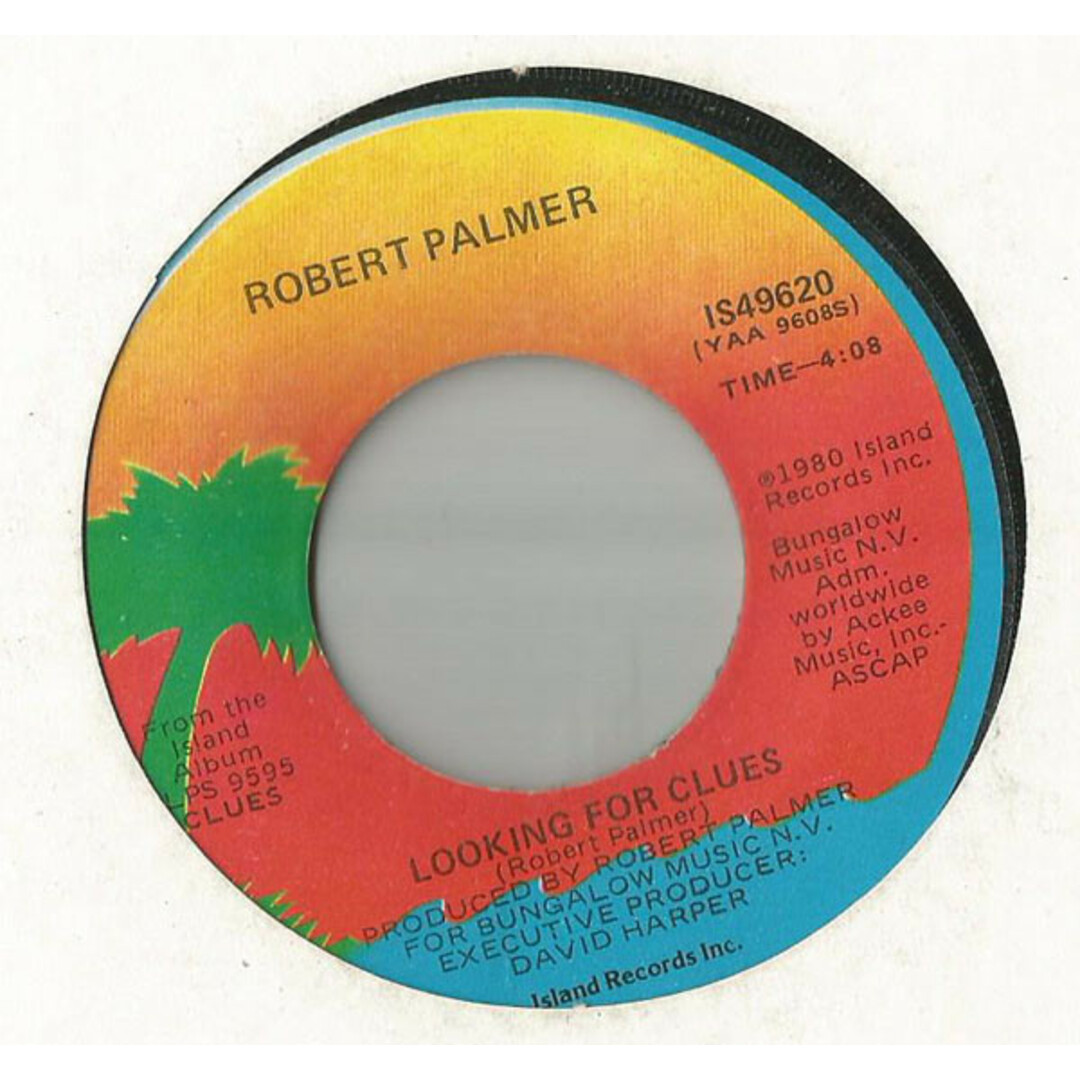 米7” Robert Palmer Looking For Clues IS49620 Island Records /00080 エンタメ/ホビーのエンタメ その他(その他)の商品写真