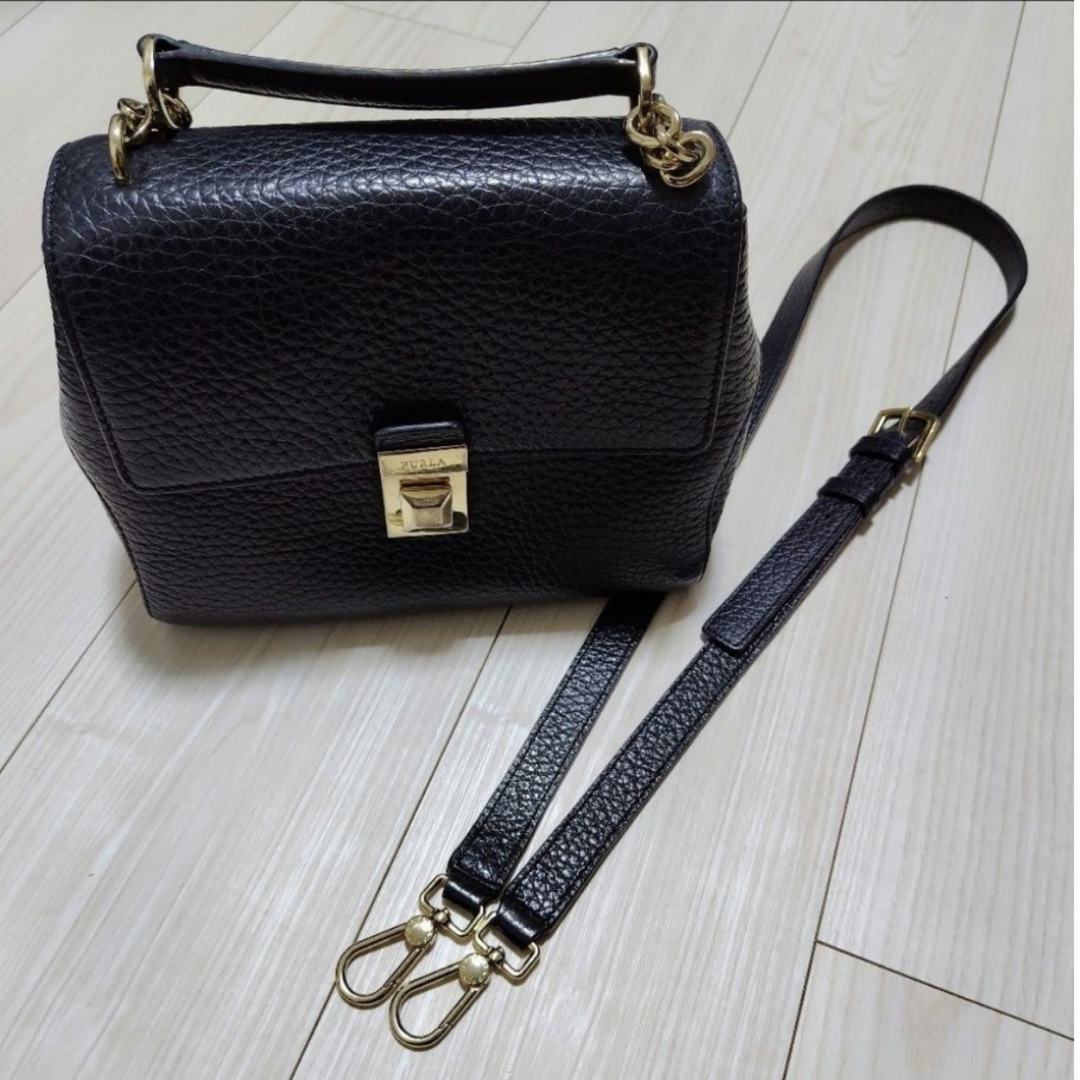 FURLA - 【 2way 】フルラ ショルダー ハンド ブラック ジョアン FURLA - 【 2way 】フルラ ショルダー ハンド ブラック ジョアン