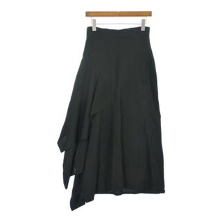 ヨウジヤマモト(Yohji Yamamoto)のYOHJI YAMAMOTO ロング・マキシ丈スカート 2(S位) 黒 【古着】【中古】(ロングスカート)