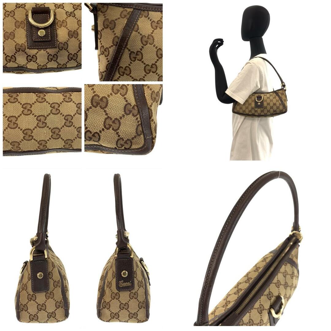 GUCCI - GUCCI グッチ アビー ベージュ ブラウン ゴールド金具 GUCCI - GUCCI グッチ アビー ベージュ ブラウン ゴールド金具