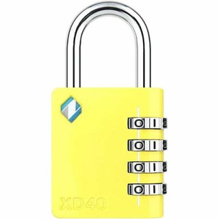 Yellow 南京錠 4桁ダイヤル式ロック イエロー XD40 鍵 金属 防犯(シングルベッド)