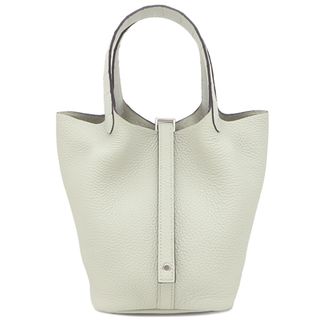エルメス(HERMES)のエルメス HERMES ハンドバッグ ピコタンロックPM タッチ トリヨンクレマンス アリゲーター グリネヴェ シルバー金具 新品 未使用 薄緑 クロコ W刻印（2024年製） 【箱】【中古】(ハンドバッグ)