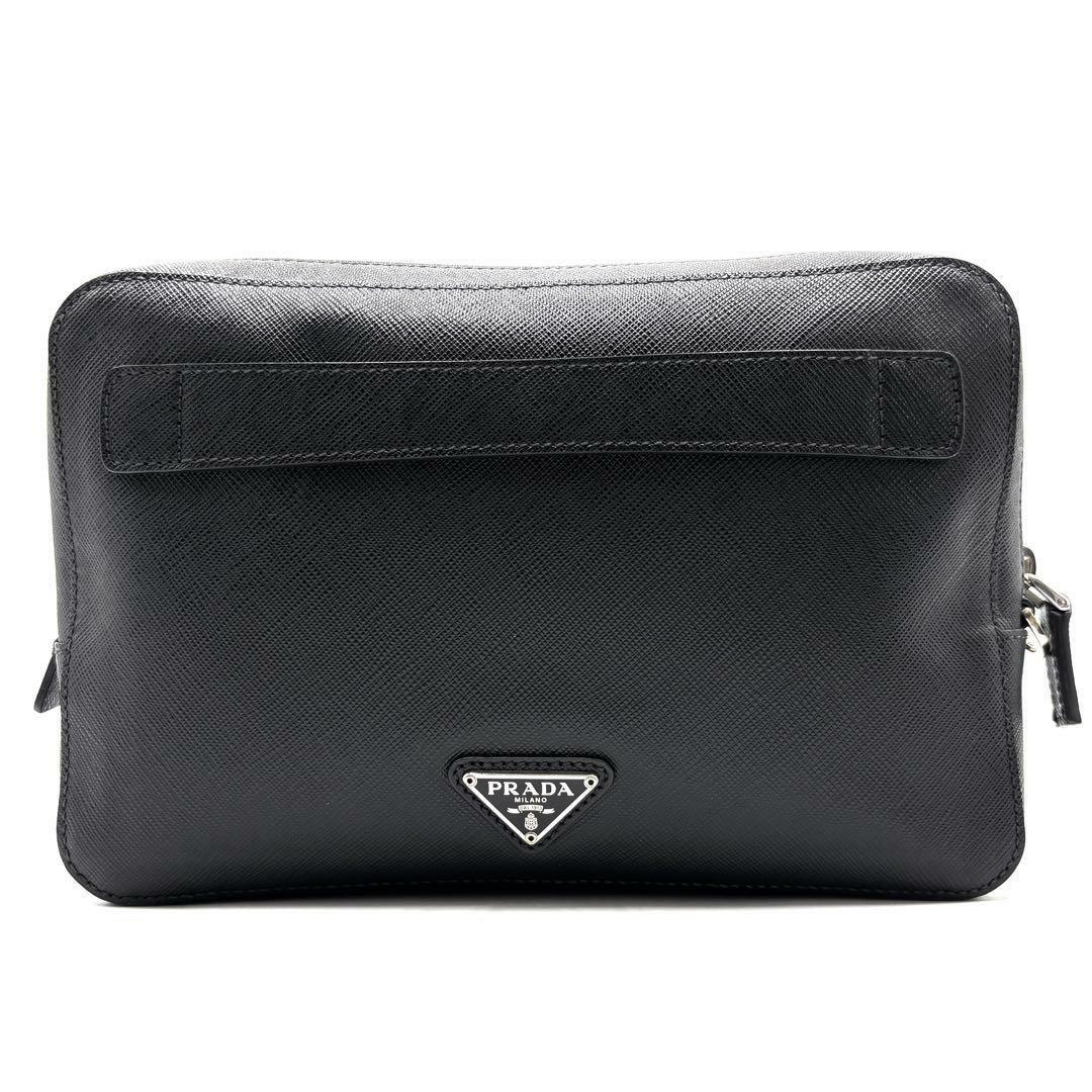 PRADA - PRADA プラダ クラッチバッグ 三角ロゴ プレート PRADA - PRADA プラダ クラッチバッグ 三角ロゴ プレート