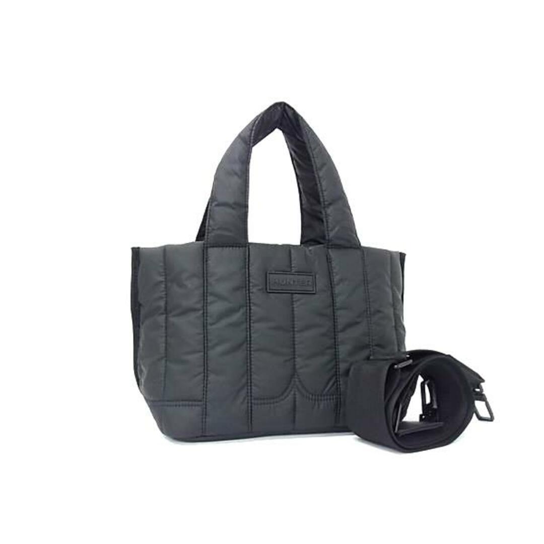 HUNTER - ■新品同様■ HUNTER ハンター ナイロン 2WAY クロスボディ ハンドバッグ ショルダーバッグ 斜め掛け 肩掛け ブラック系 FM8295