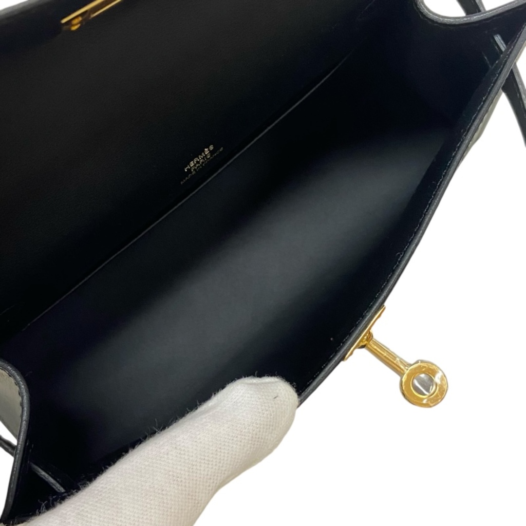 HERMES - エルメス HERMES ポシェットケリー W刻 ブラック GD HERMES - エルメス HERMES ポシェットケリー W刻 ブラック GD