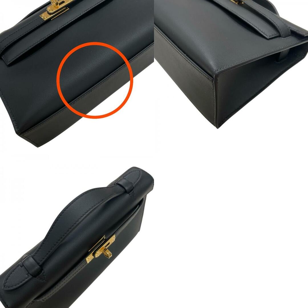HERMES - エルメス HERMES ポシェットケリー W刻 ブラック GD HERMES - エルメス HERMES ポシェットケリー W刻 ブラック GD