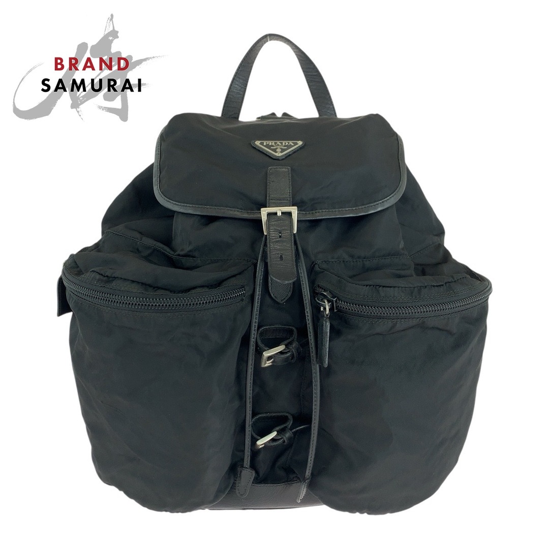 PRADA - 美品 PRADA プラダ テスート ブラック 黒 シルバー金具 PRADA - 美品 PRADA プラダ テスート ブラック 黒 シルバー金具