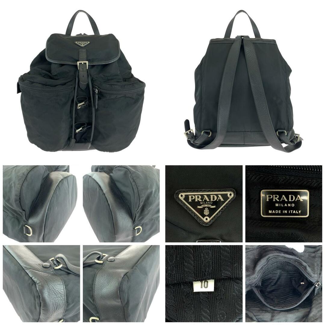 PRADA - 美品 PRADA プラダ テスート ブラック 黒 シルバー金具 PRADA - 美品 PRADA プラダ テスート ブラック 黒 シルバー金具