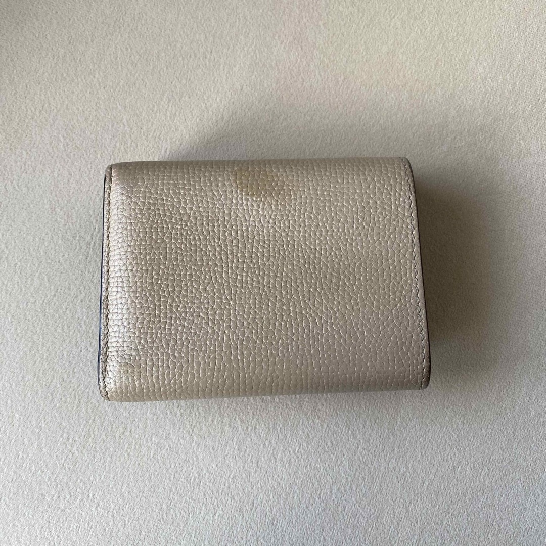 LOEWE - LOEWE ロエベ アナグラム 三つ折り財布 レザー ベージュ LOEWE - LOEWE ロエベ アナグラム 三つ折り財布 レザー ベージュ