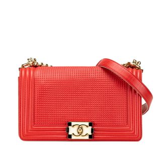 シャネル(CHANEL)のシャネル ボーイシャネル25 ココマーク ワッフル チェーン ショルダーバッグ ラムスキン レディース CHANEL 【1-0204466】(ハンドバッグ)