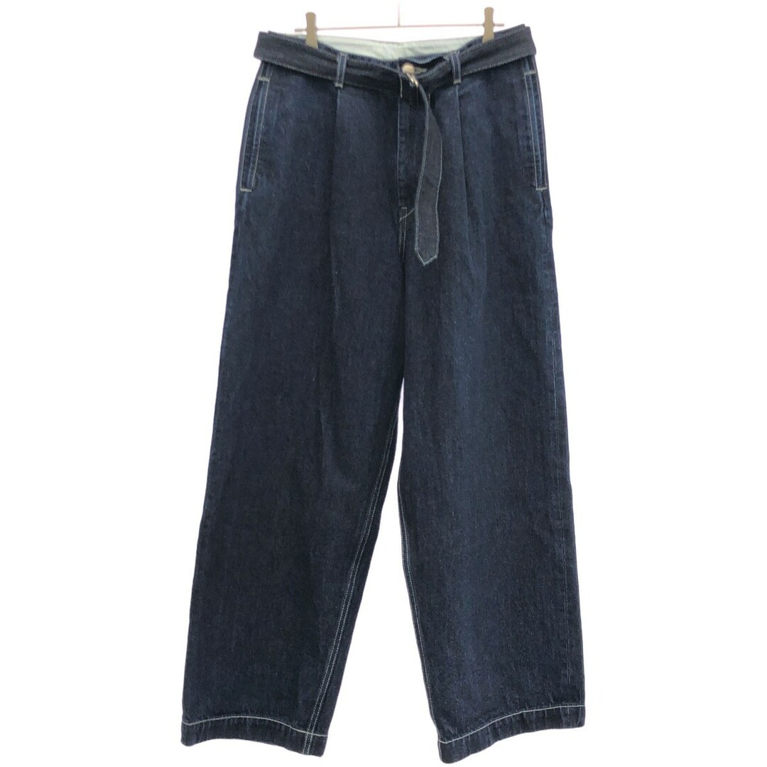 Graphpaper(グラフペーパー)のGraphpaper グラフペーパー 24AW Selvage Denim Belted Pants ベルテッドデニムパンツ GU243-40192RB インディゴ 1 メンズのパンツ(デニム/ジーンズ)の商品写真