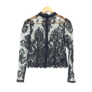 アウラ(AULA)のアウラ ジャケット ブルゾン 長袖 レース 透け コットン 黒 S(シャツ/ブラウス(長袖/七分))