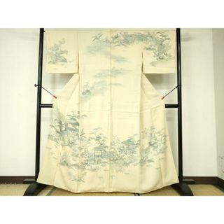 平和屋着物■訪問着　友禅　風景草花文　正絹　逸品　DAAQ5288cm(着物)