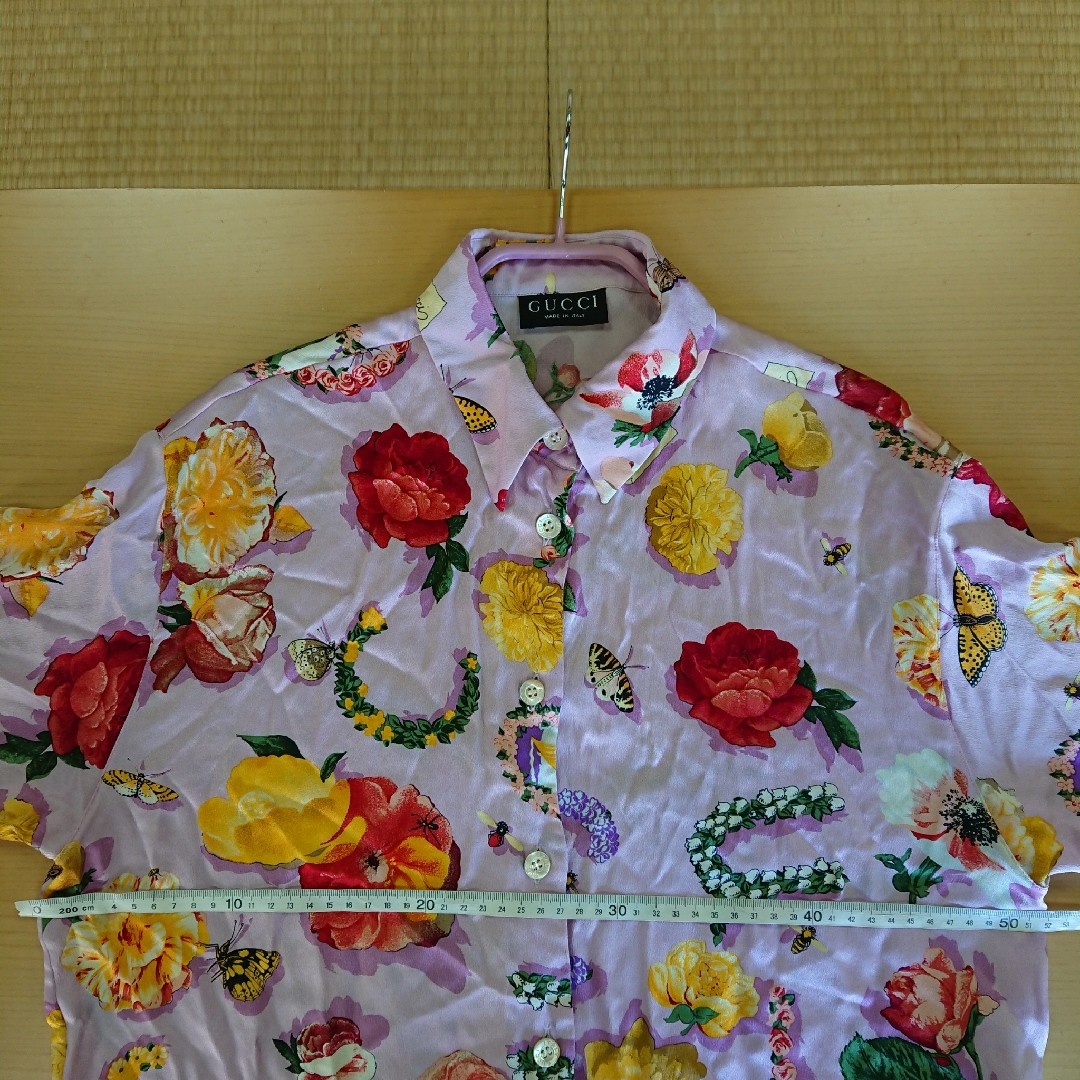 GUCCI - GUCCI フローラ 総柄 シルクブラウス 42の通販 by T2 GUCCI - GUCCI フローラ 総柄 シルクブラウス 42の通販 by T2