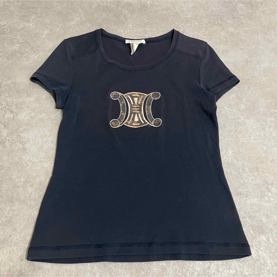 CELINE - CELINE セリーヌ トリオンフ ロゴ ワッペン Tシャツ CELINE - CELINE セリーヌ トリオンフ ロゴ ワッペン Tシャツ