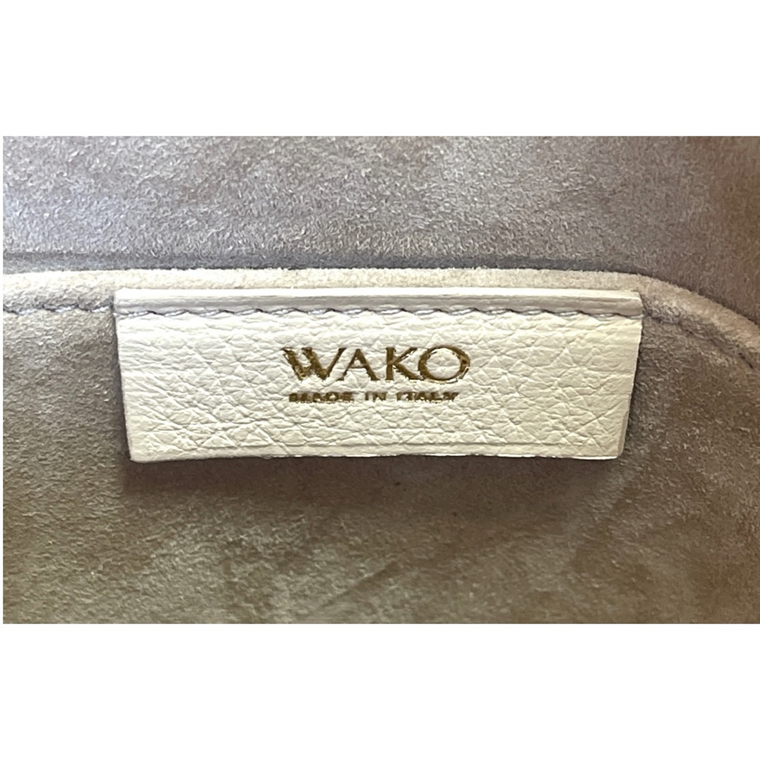 美品】WAKO 銀座和光 シボ革 レザー ベージュ チャーム付き 美品】WAKO 銀座和光 シボ革 レザー ベージュ チャーム付き