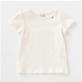 プティマイン(petit main)のpetit main テレコパフ袖Tシャツ(Tシャツ/カットソー)