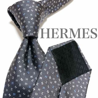 エルメス(HERMES)の美品 エルメス ネクタイ ハイブランド H柄 ファソネ 光沢 ジャガード織り(ネクタイ)