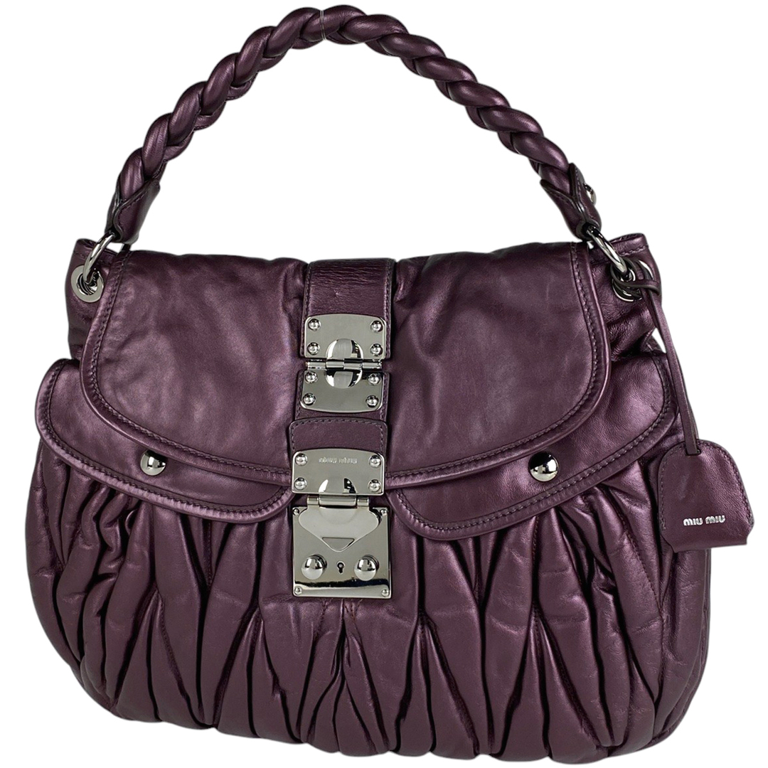 MIU MIU - ミュウ ミュウ ロゴ ハンドバッグ レディース 【中古 MIU MIU - ミュウ ミュウ ロゴ ハンドバッグ レディース 【中古