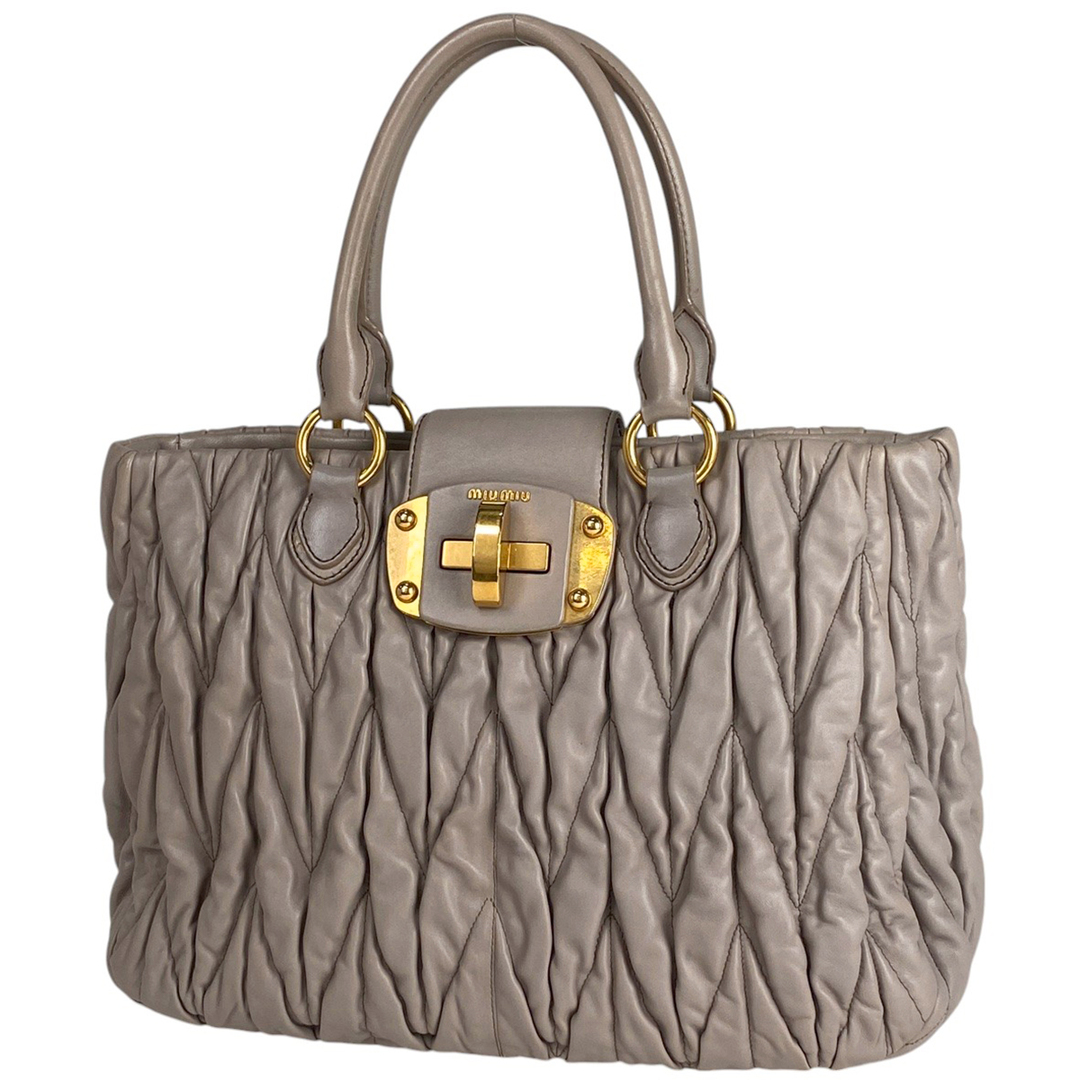 MIU MIU - ミュウ ミュウ ロゴ ハンドバッグ レディース 【中古 MIU MIU - ミュウ ミュウ ロゴ ハンドバッグ レディース 【中古