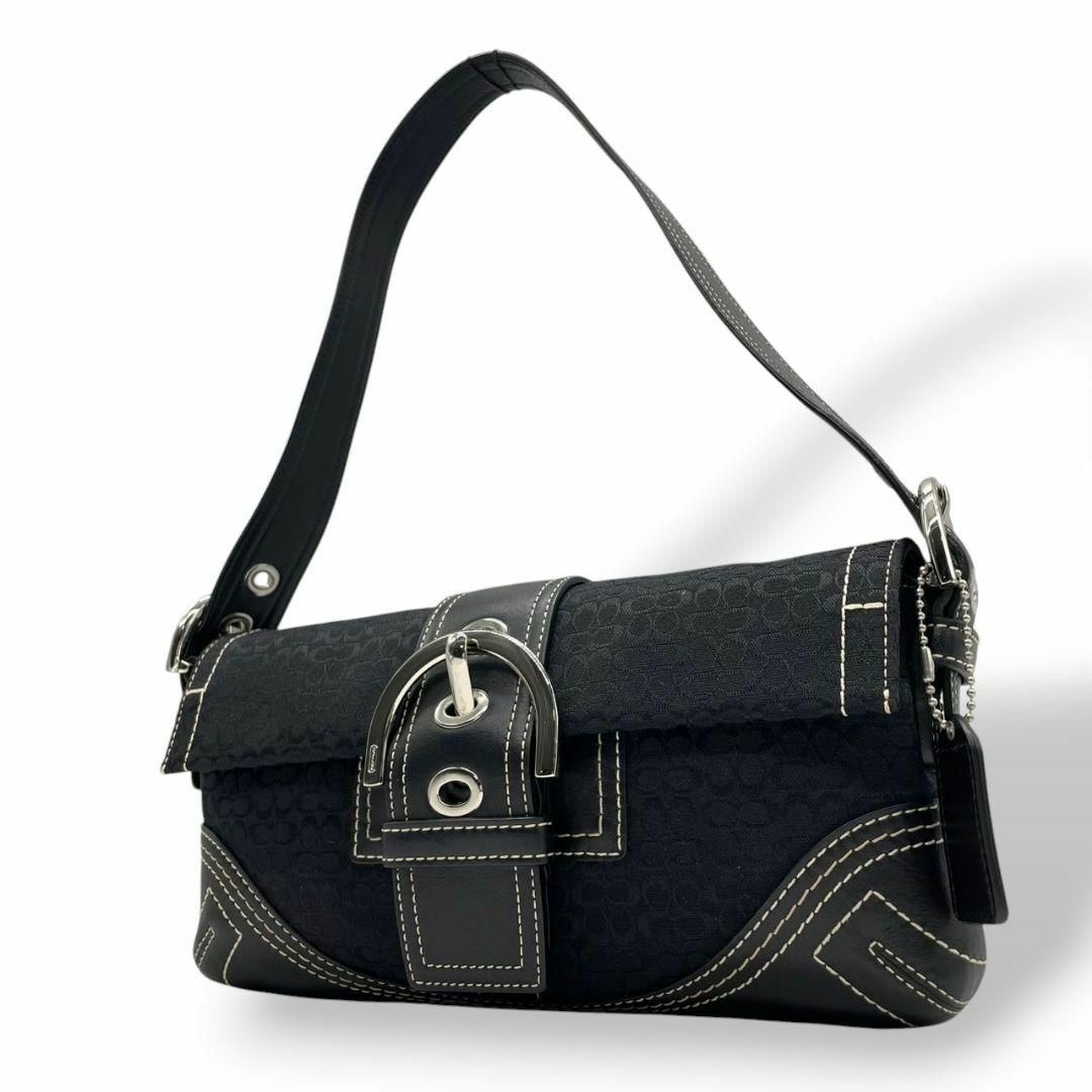 COACH - 未使用級　コーチ　ハンドバッグ　黒　ミニシグネチャー　肩掛け　ソーホー　s84