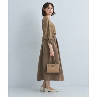ユナイテッドアローズグリーンレーベルリラクシング(UNITED ARROWS green label relaxing)の【MD.BROWN】袖タック ドッキング ワンピース(ロングワンピース/マキシワンピース)