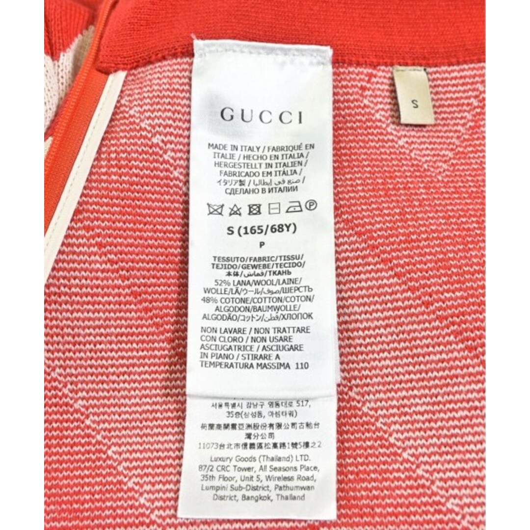 GUCCI - GUCCI グッチ ひざ丈スカート S 赤x白(総柄) 【古着 GUCCI - GUCCI グッチ ひざ丈スカート S 赤x白(総柄) 【古着