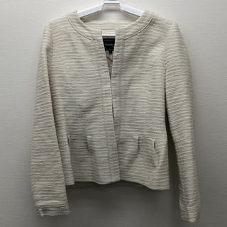 ハッシュアッシュ(HusHush)の【美品】【HusHusH】ハッシュアッシュ　　L　ホワイト　白　ジャケット　アウター　レディース　オシャレ　長袖(ノーカラージャケット)