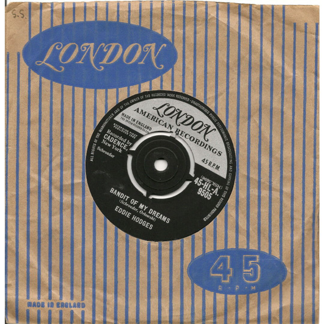 英7" Eddie Hodges Bandit Of My Dreams 45HLA9505 London Records, London American Recordings /00080 エンタメ/ホビーのエンタメ その他(その他)の商品写真