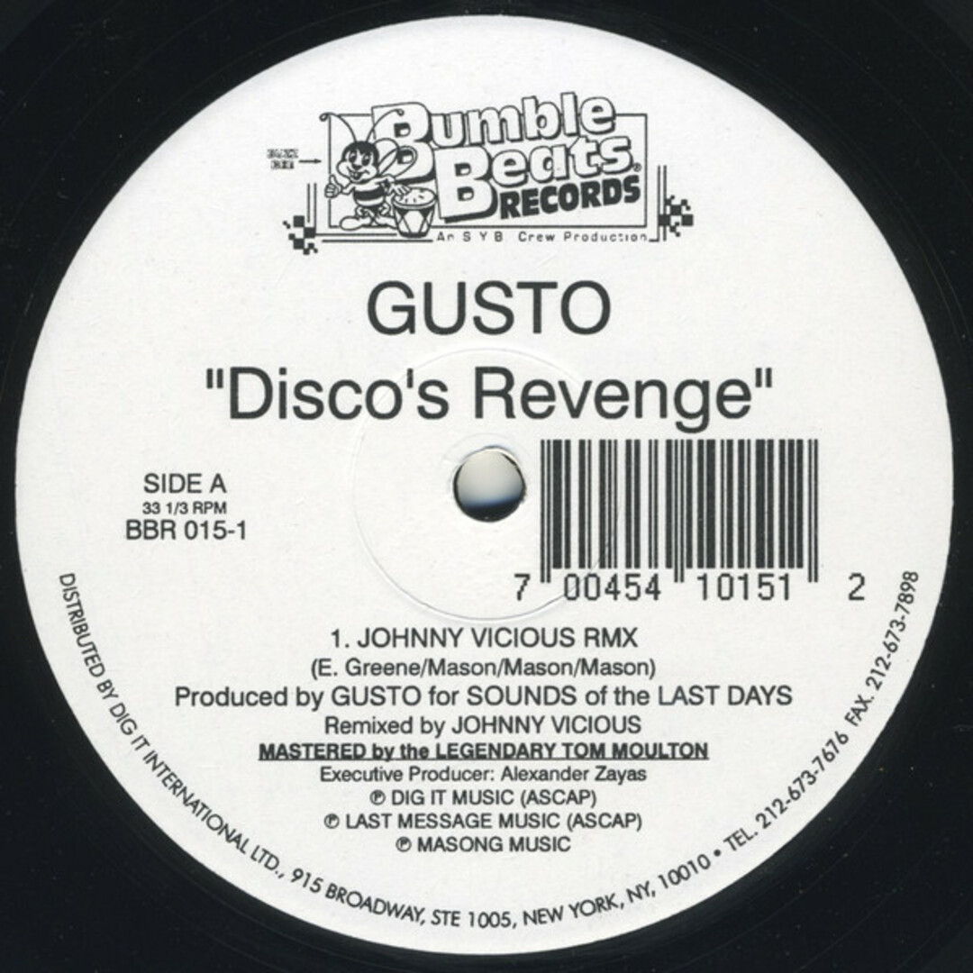 米12" Gusto Discos Revenge BBR0151 Bumble Beats Records /00250 エンタメ/ホビーのエンタメ その他(その他)の商品写真