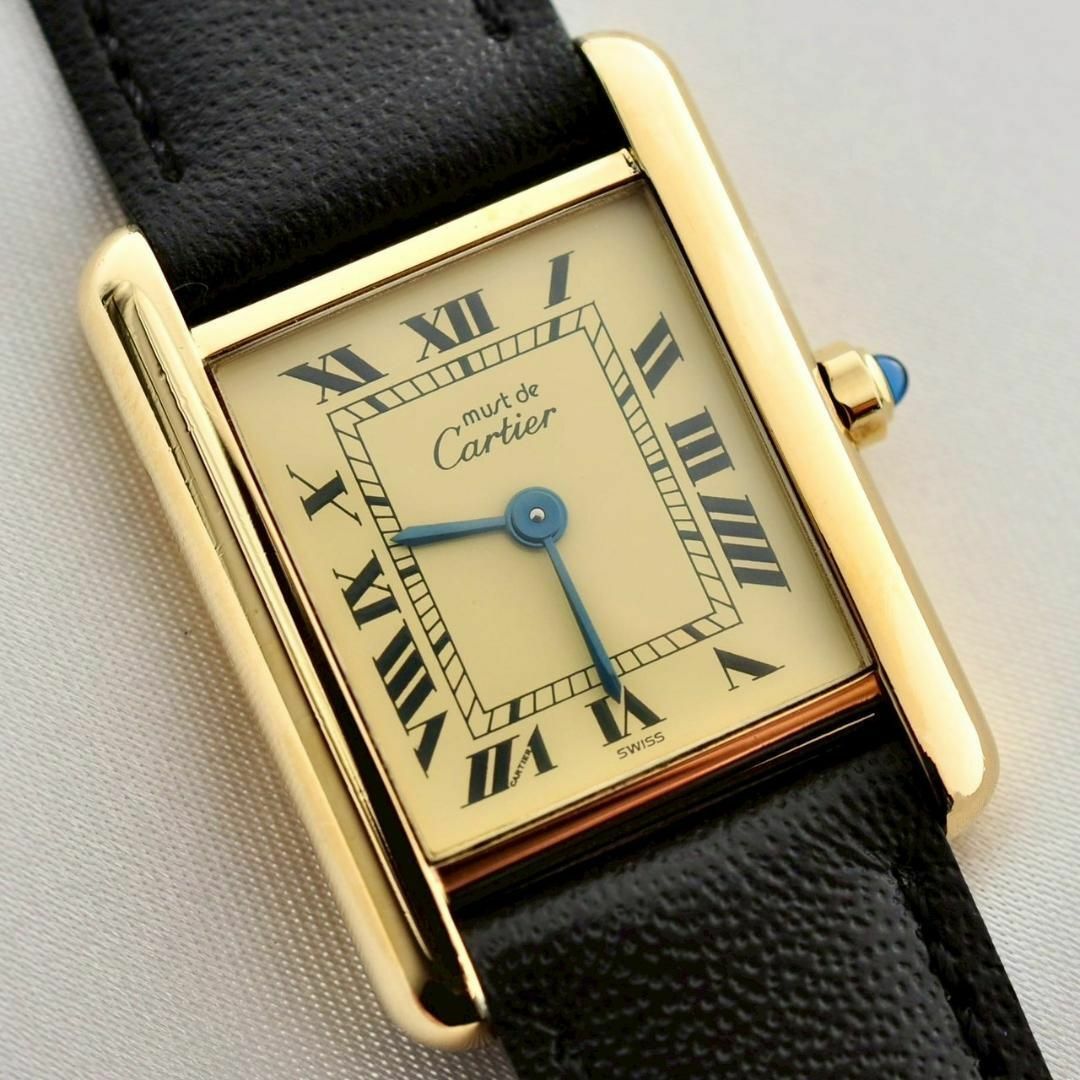 Cartier - Cartier ヴェルメイユ マストタンクSM アイボリー文字 Cartier - Cartier ヴェルメイユ マストタンクSM アイボリー文字