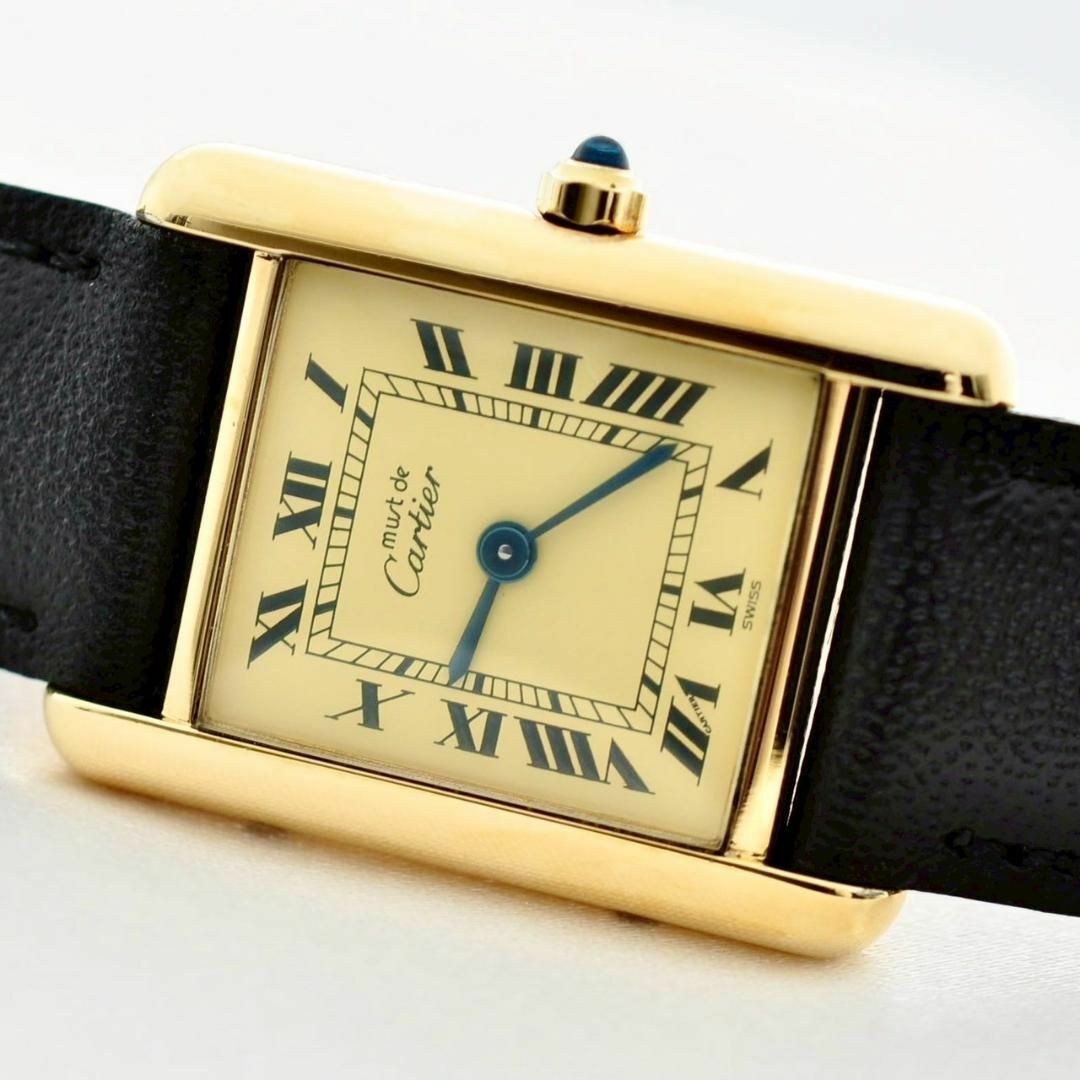 Cartier - Cartier ヴェルメイユ マストタンクSM アイボリー文字 Cartier - Cartier ヴェルメイユ マストタンクSM アイボリー文字