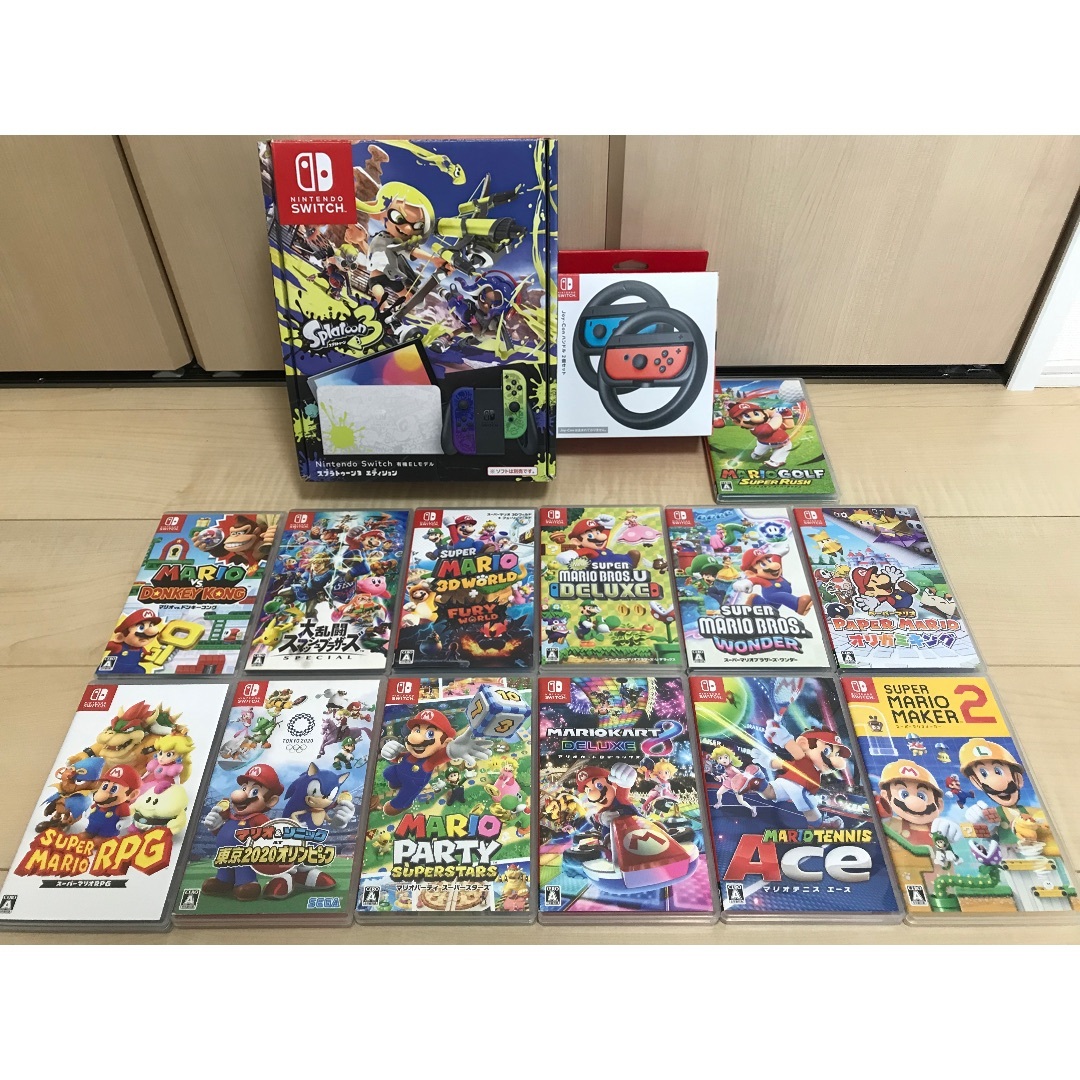 Nintendo Switch - ✨美品有機ELスプラトゥーンモデルSwitch本体一式＋マリオソフト13本付✨