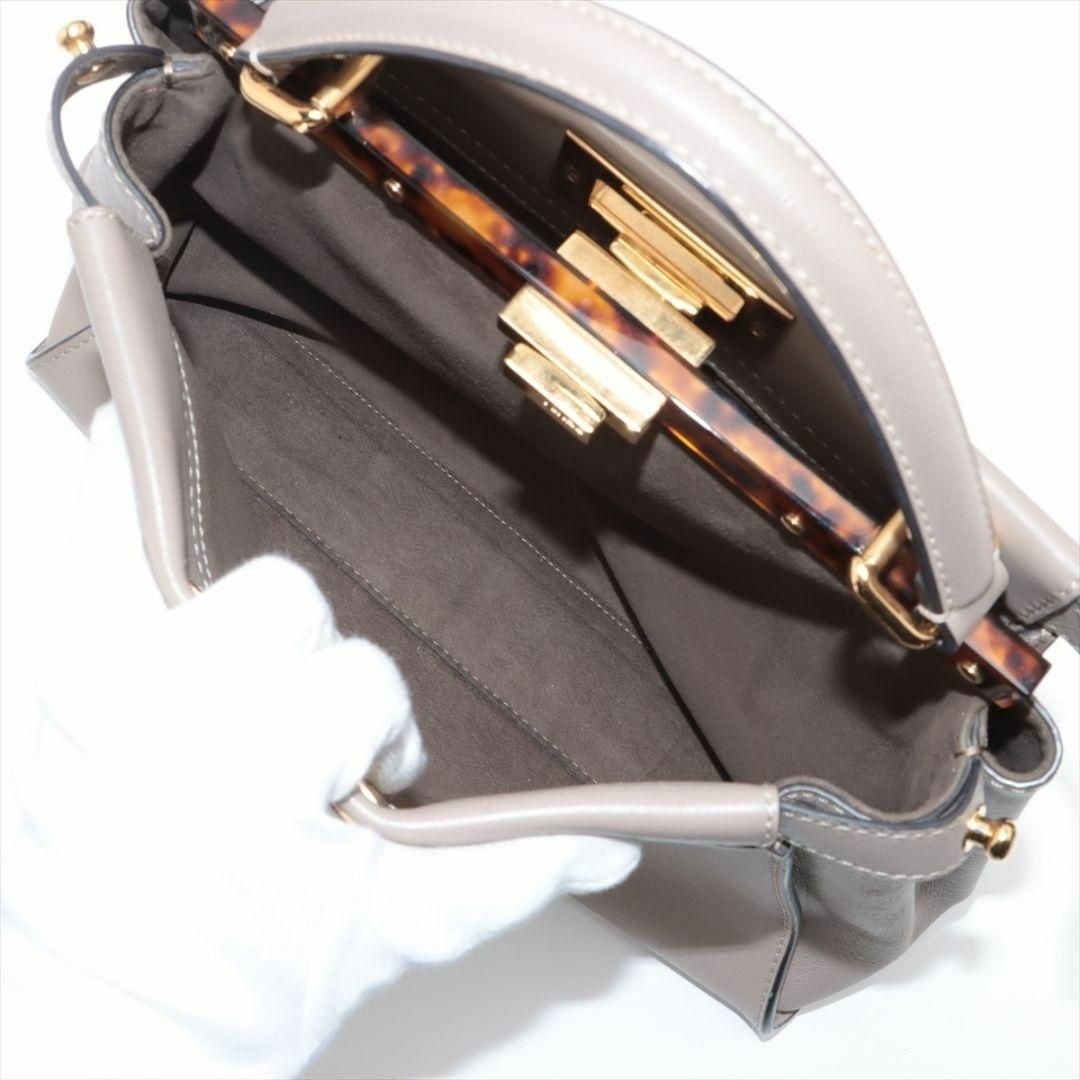 FENDI 【美品】フェンディ ピーカブー レギュラー カーフ グレー