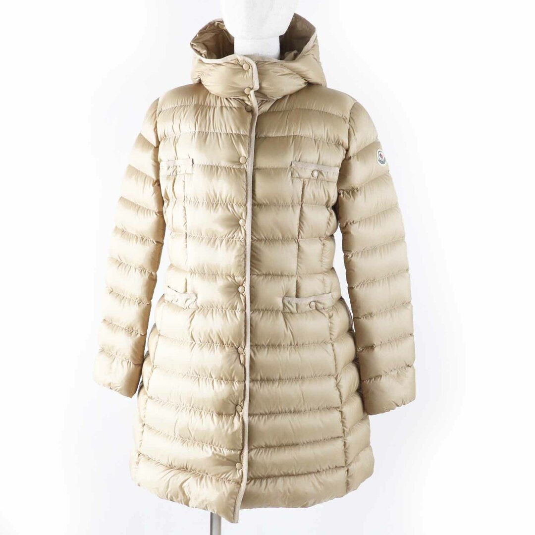MONCLER - 未使用品◎MONCLER モンクレール 24-25AW HIRMA イルマ ワッペン・フード付き ダウンコート ベージュ 14anni 164cm ハンガー付き 正規品 キッズ レディースOK