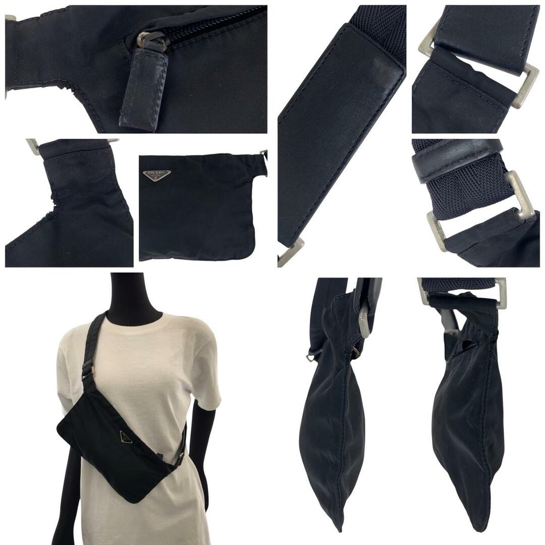 PRADA - 美品 PRADA プラダ テスート 三角ロゴプレート ブラック PRADA - 美品 PRADA プラダ テスート 三角ロゴプレート ブラック