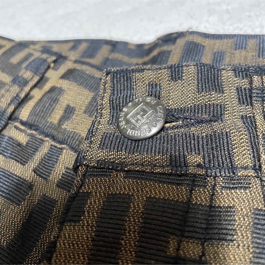 FENDI フレアパンツ 34インチ ロゴパターン