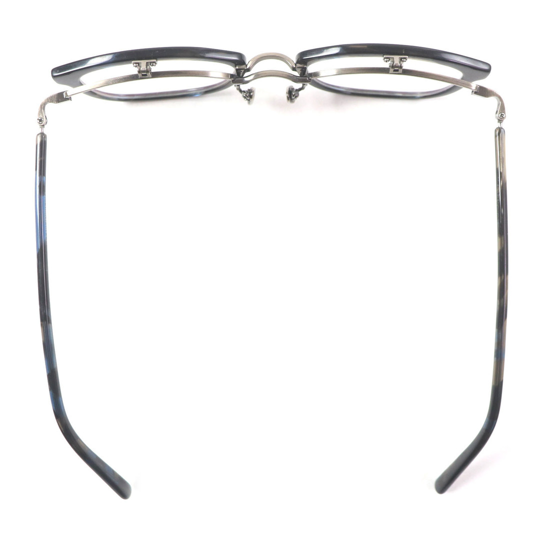 美品▼金子眼鏡 カネコガンキョウ KANEKO-OPTICAL カネコオプチカル 跳ね上げモデル マーブル柄 メガネ 眼鏡 アイウェア ネイビー 度入り メンズ メンズのファッション小物(サングラス/メガネ)の商品写真