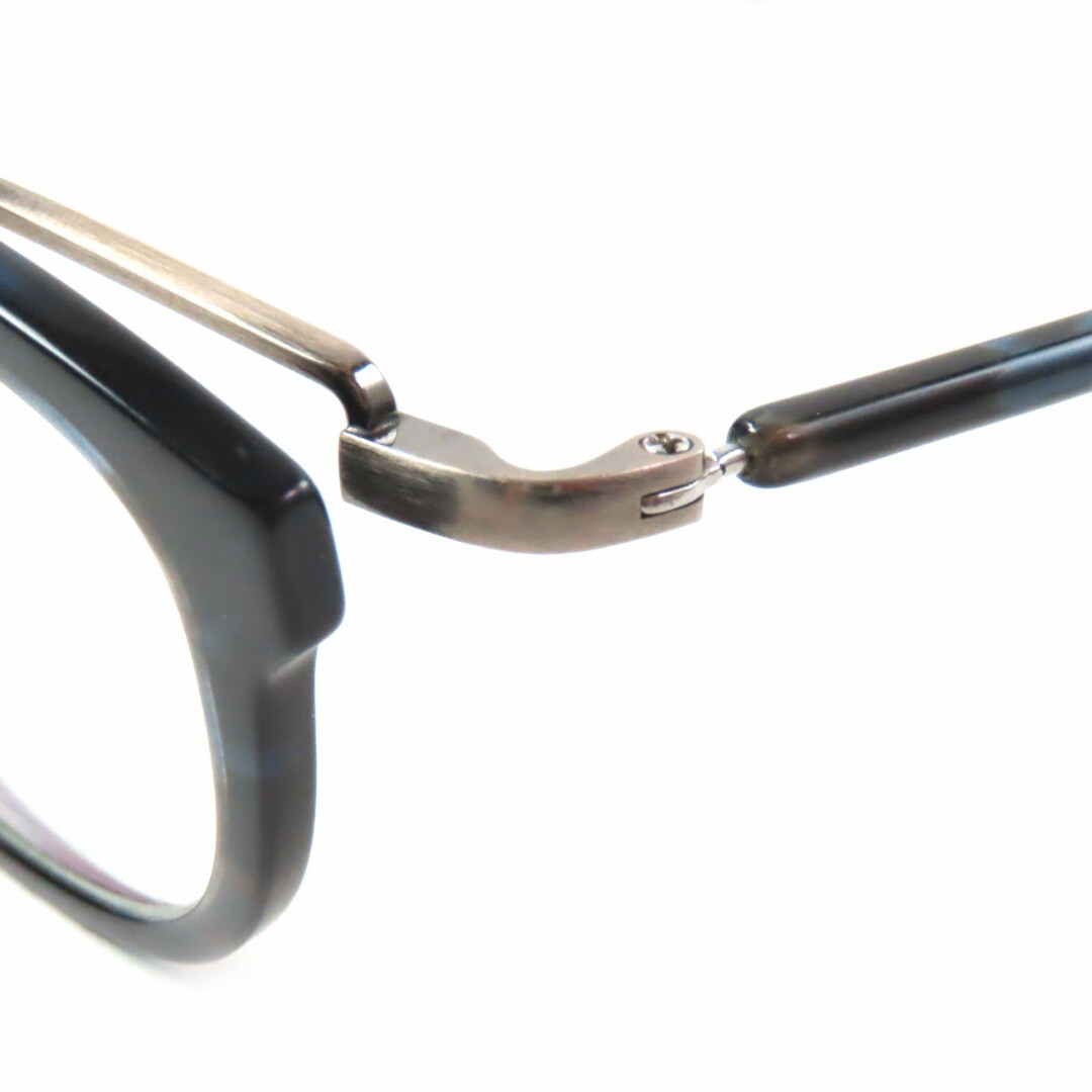 美品▼金子眼鏡 カネコガンキョウ KANEKO-OPTICAL カネコオプチカル 跳ね上げモデル マーブル柄 メガネ 眼鏡 アイウェア ネイビー 度入り メンズ メンズのファッション小物(サングラス/メガネ)の商品写真