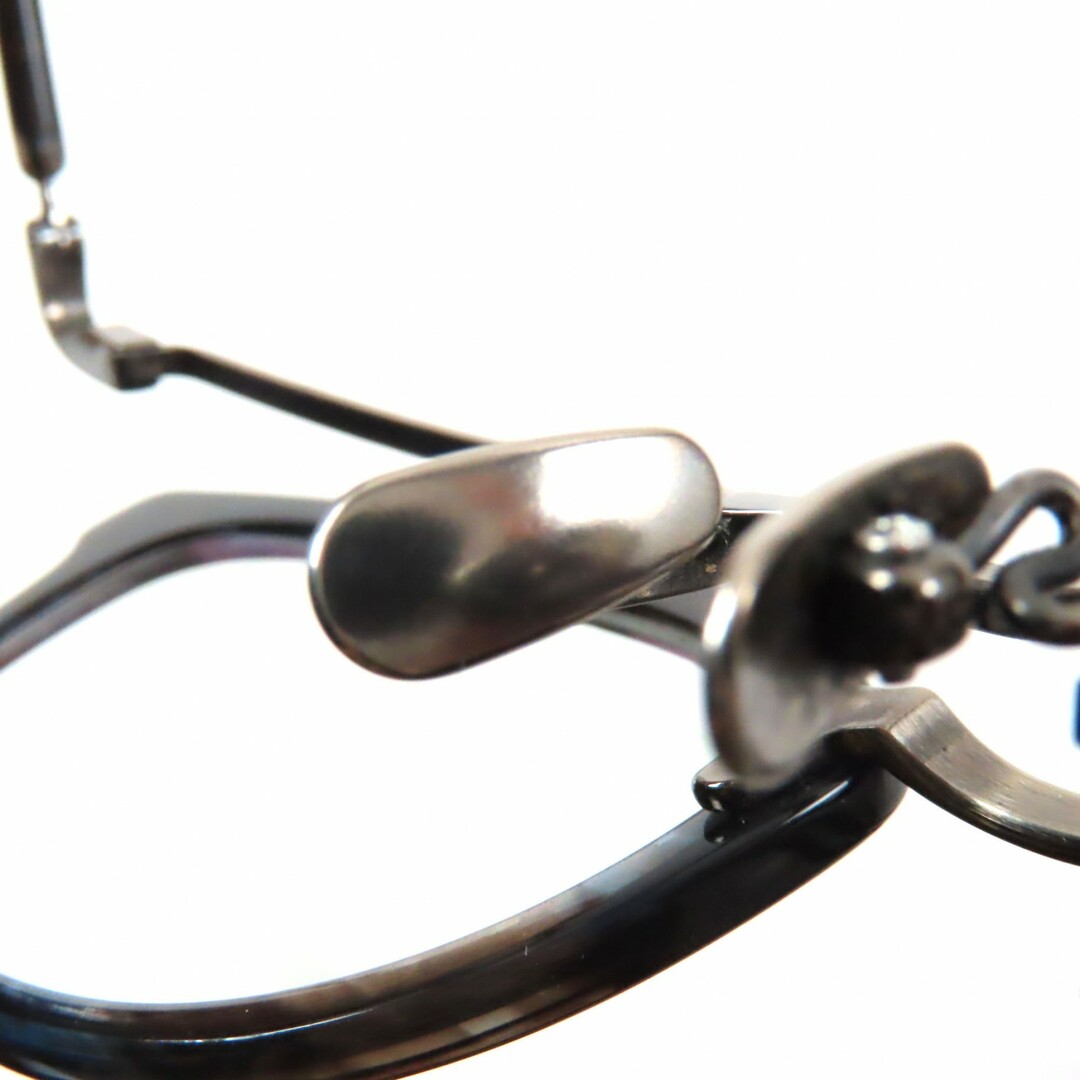 美品▼金子眼鏡 カネコガンキョウ KANEKO-OPTICAL カネコオプチカル 跳ね上げモデル マーブル柄 メガネ 眼鏡 アイウェア ネイビー 度入り メンズ メンズのファッション小物(サングラス/メガネ)の商品写真