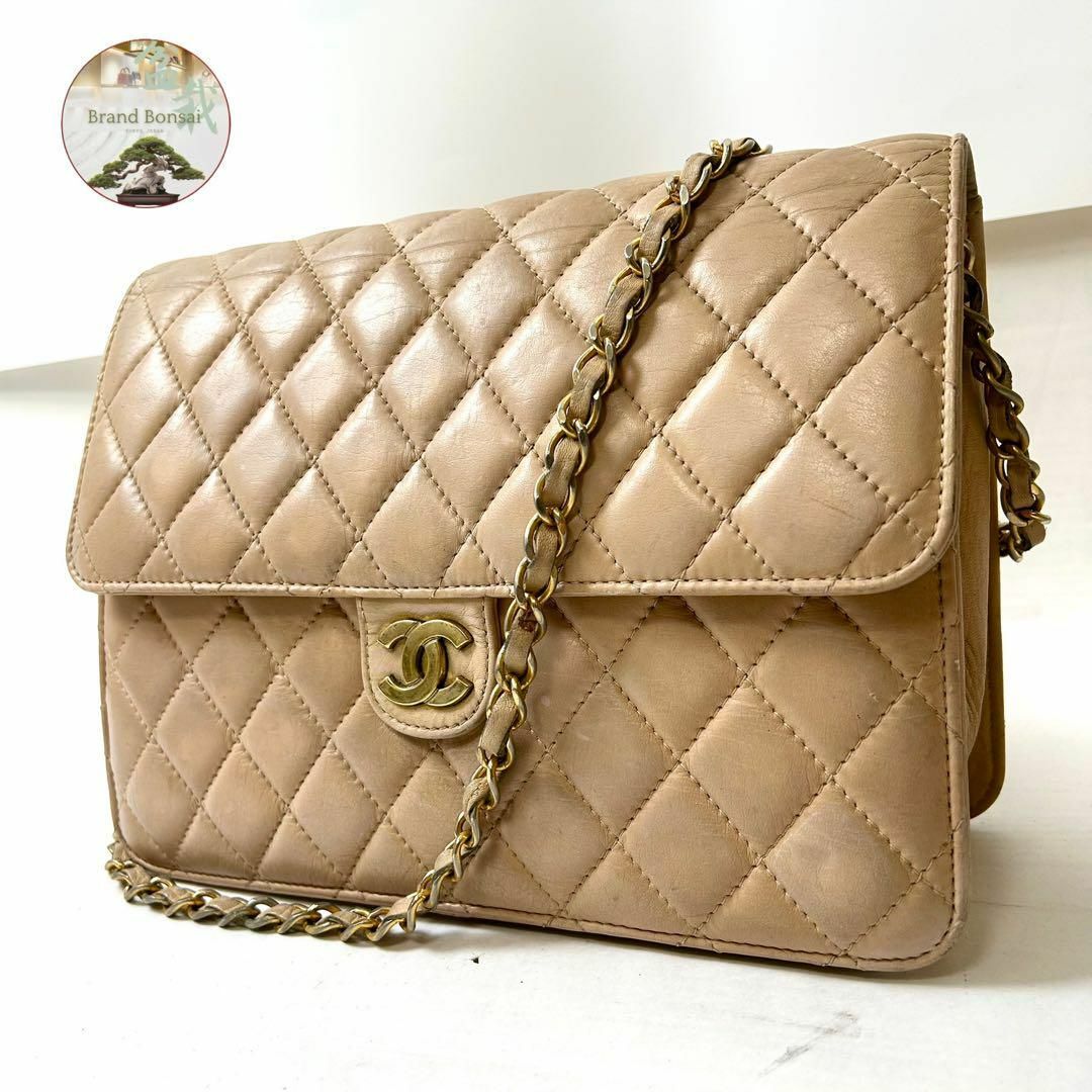 CHANEL - シャネル　マトラッセ ラムスキン　プッシュロック　チェーン　ショルダーバッグ