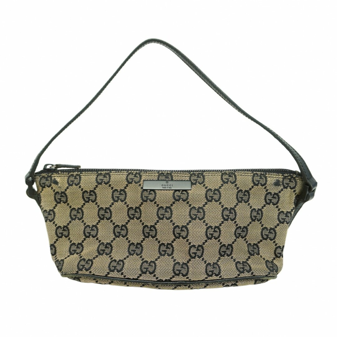 GUCCI - ★最終価格★SALE【5dd6132】グッチ ハンドバッグ GGキャンバス 07198 キャンバス ブラウン ブラック シルバー金具【中古】レディース
