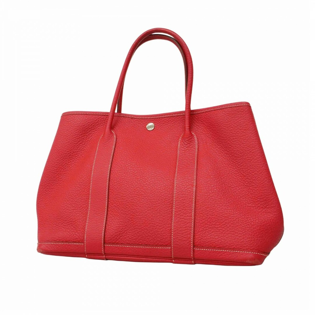 HERMES - ★最終価格【5dd6153】エルメス トートバッグ ガーデンパーティPM カントリー ルージュカザック シルバー金具 □P刻印【中古】レディース